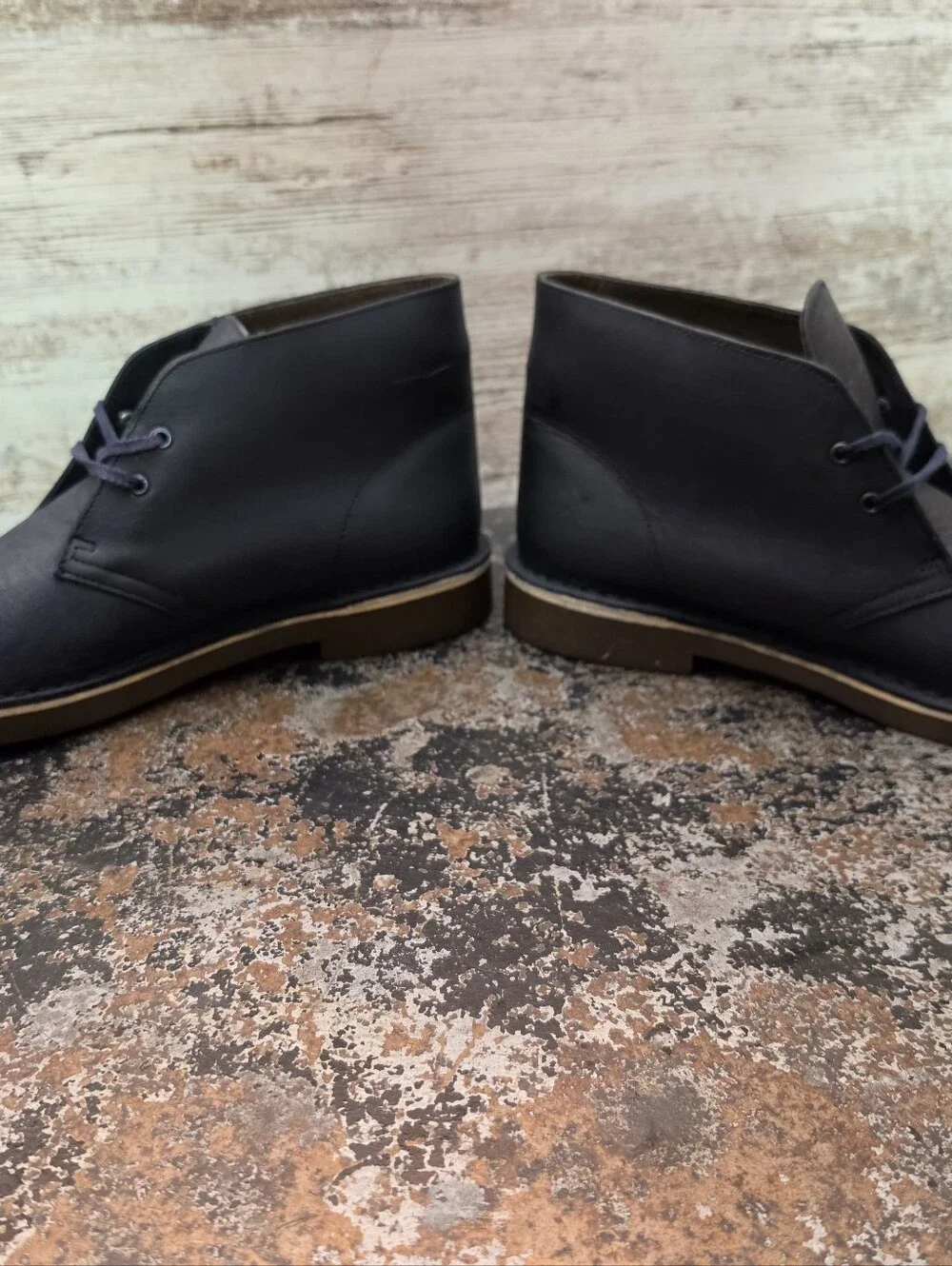 Mens Clarks Desert Boots Sz 9 42 M Used Black Leather